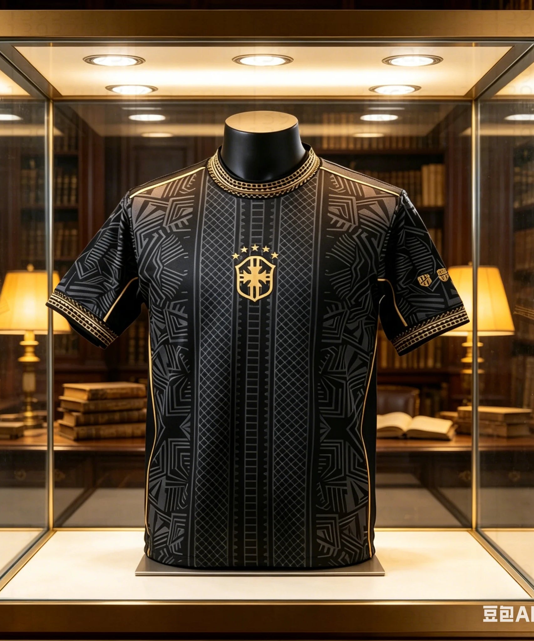 Camiseta Brasil 2026 – Negro y Dorado
