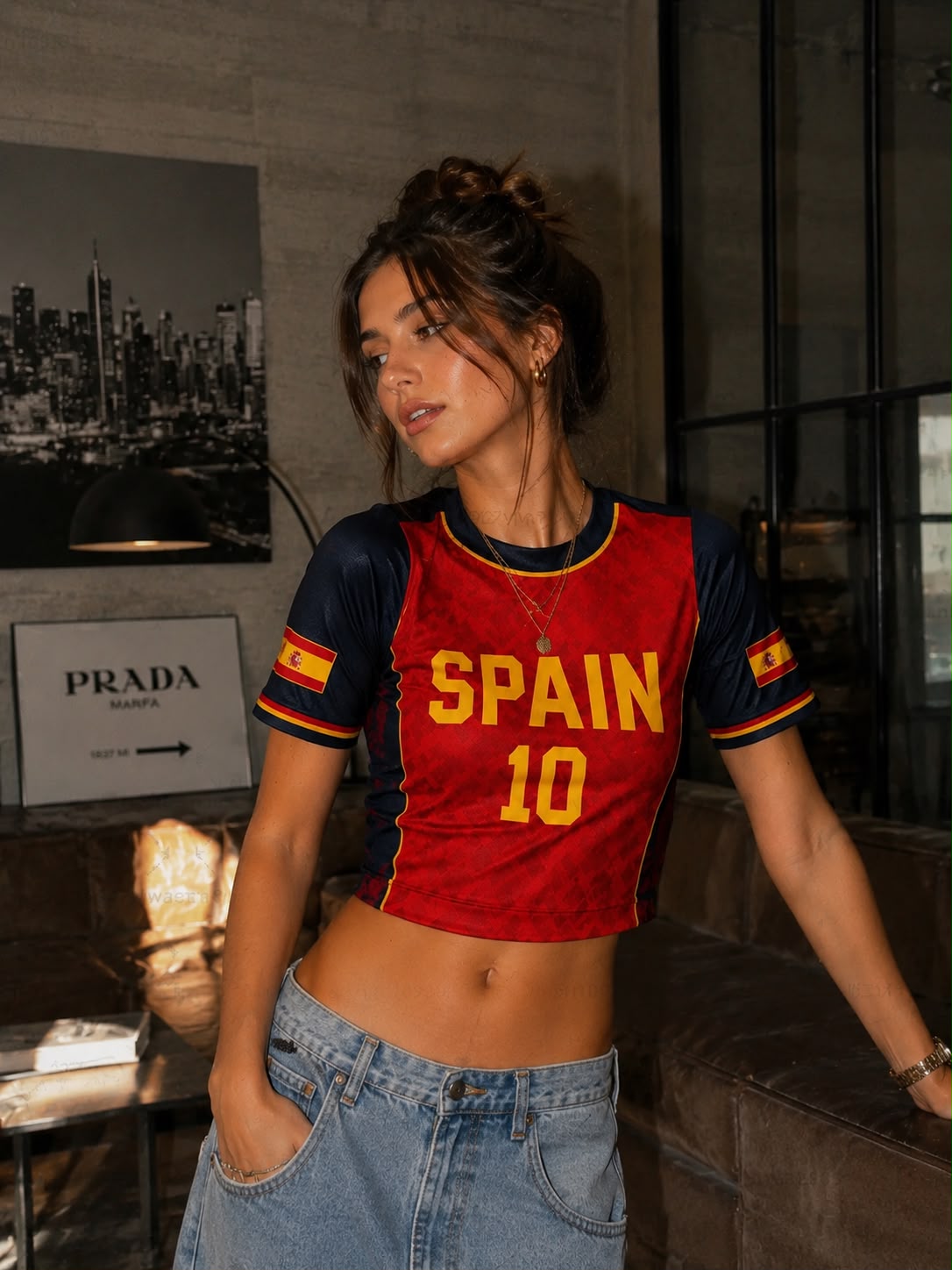 Camiseta España #10 Crop Top – Mujer