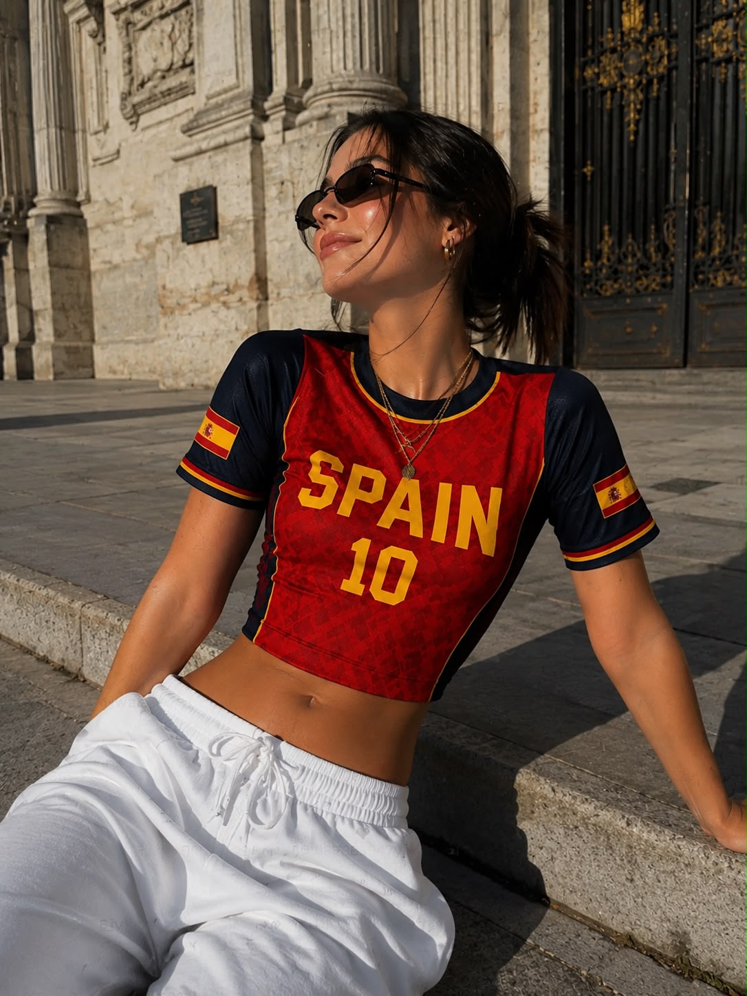 Camiseta España #10 Crop Top – Mujer